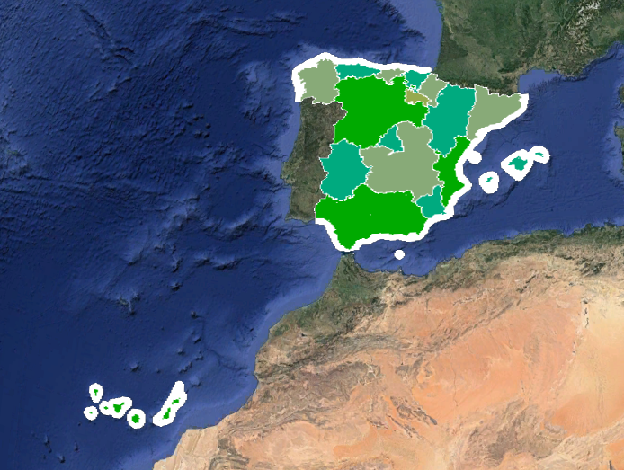 Mapas fronterizos de España y sus comunidades autónomas